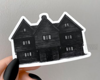 Salem Witch House Die Cut Vinyl Sticker | gothic art | salem | witch | halloween | witchy  | dark art | architecture | stationary | planner