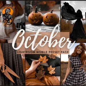 OCTOBER Lightroom Mobile Presets | 31 presets | halloween presets | fall presets | autumn | aesthetic | influencer | blogger | instagram |