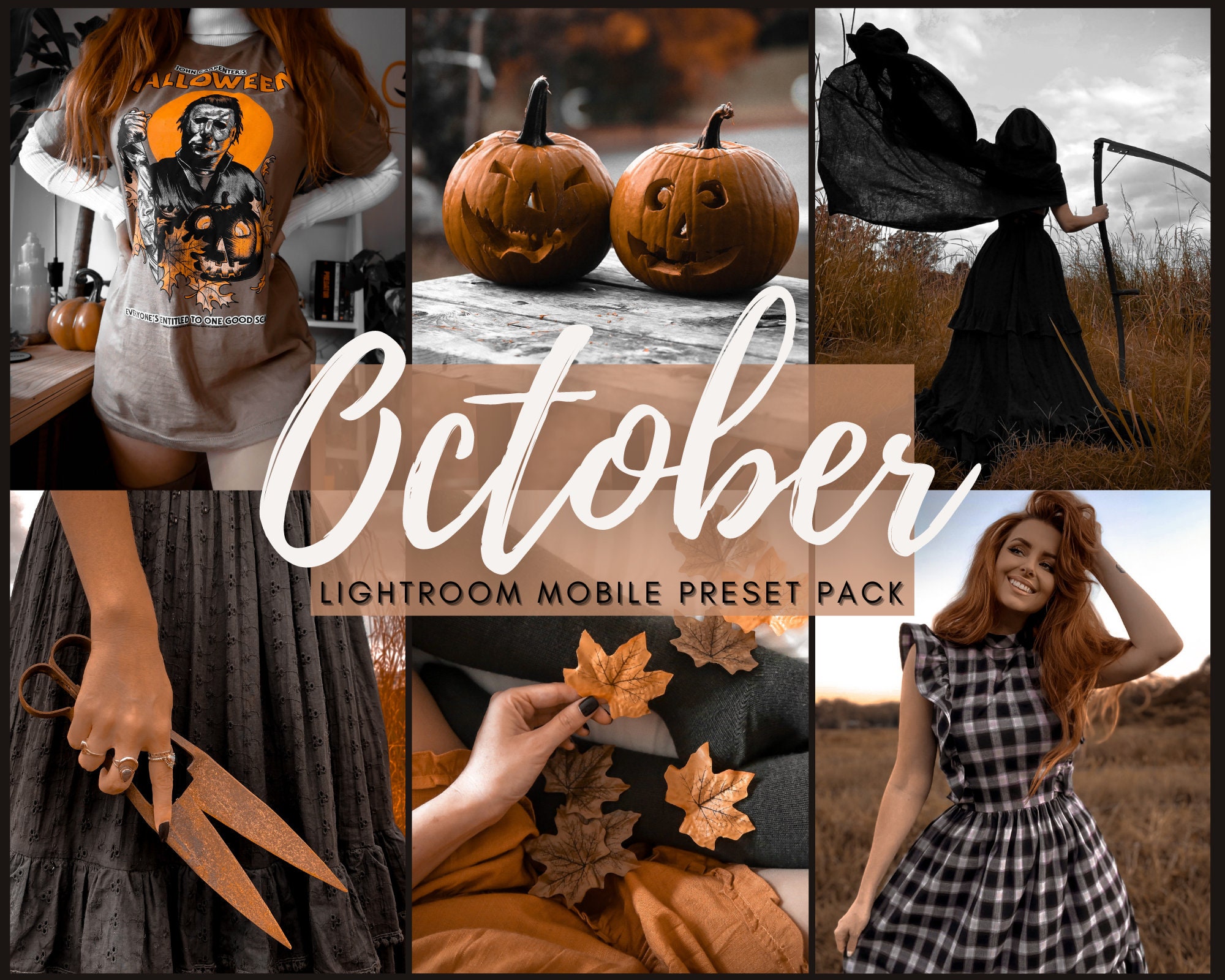 OCTOBER Lightroom Mobile Presets | 31 presets | halloween presets | f…