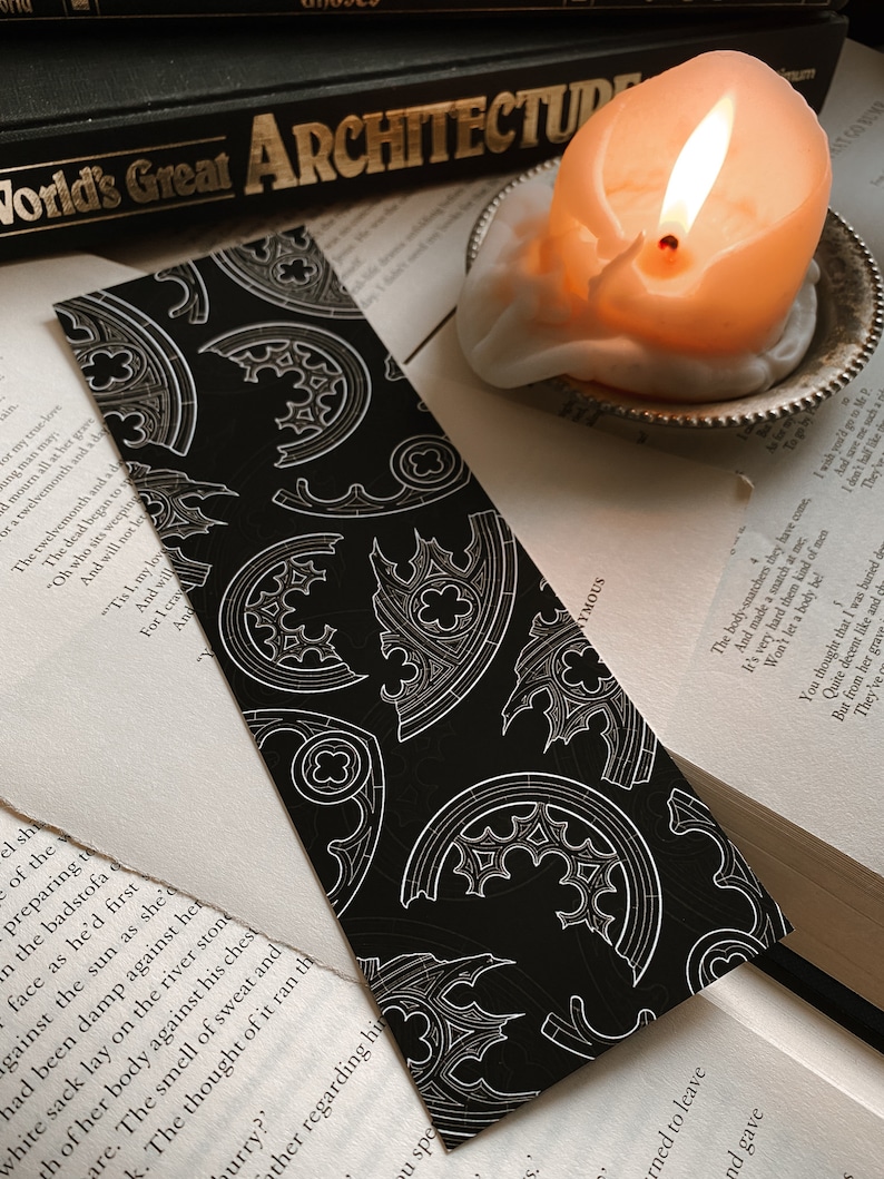 Cathedral Fragments Bookmark | Gothic Bookmark | Architecture | Gothic Art | Cathedrals | Cathedral Window | Dark Academia | Books | Reading immagine 6