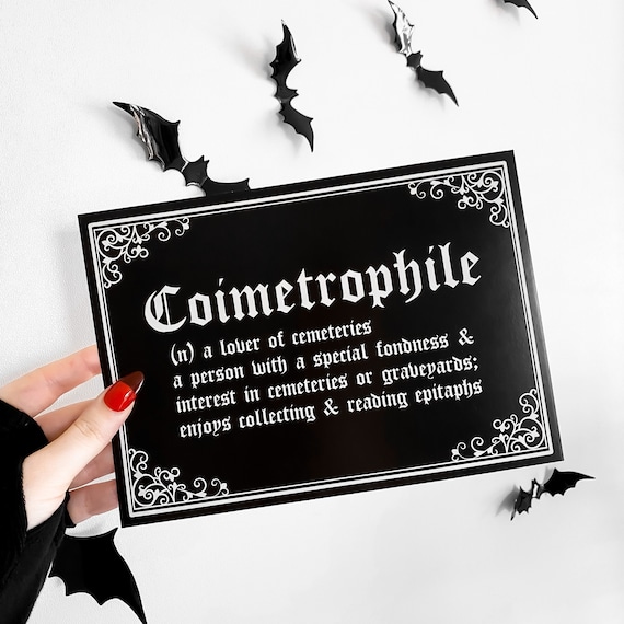 Coimetrophile Definition Gothic Print | gallery wall art | gothic art | gothic decor | quote | cemeteries | architecture | victorian gothic
