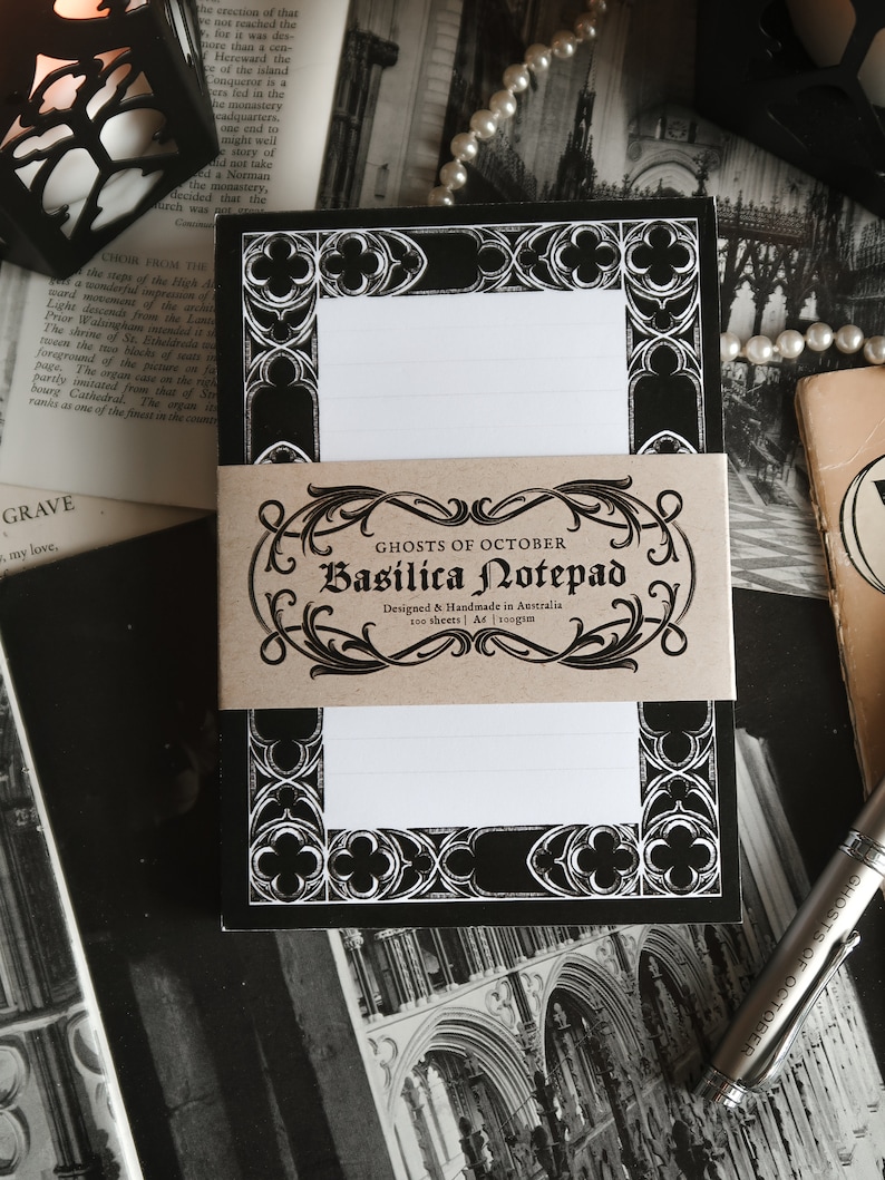 Basilica Notepad - BLACK | Gothic Stationery | Gothic Architecture ...