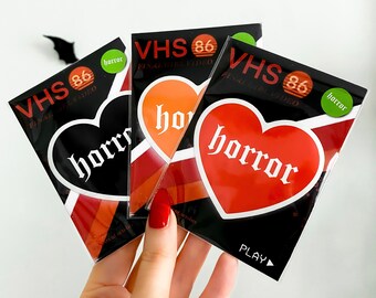 Horror Heart Sticker | Die Cut Vinyl | Horror | Gothic art | Horror Sticker | Halloween | Journal | Stationary | Spooky | VHS | Movies