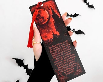 Dracula Gothic Bookmark Red | Dark Academia | Classic Literature | Horror Story | Halloween | Stationery | Bookmarks | Vampire | Gothic Art