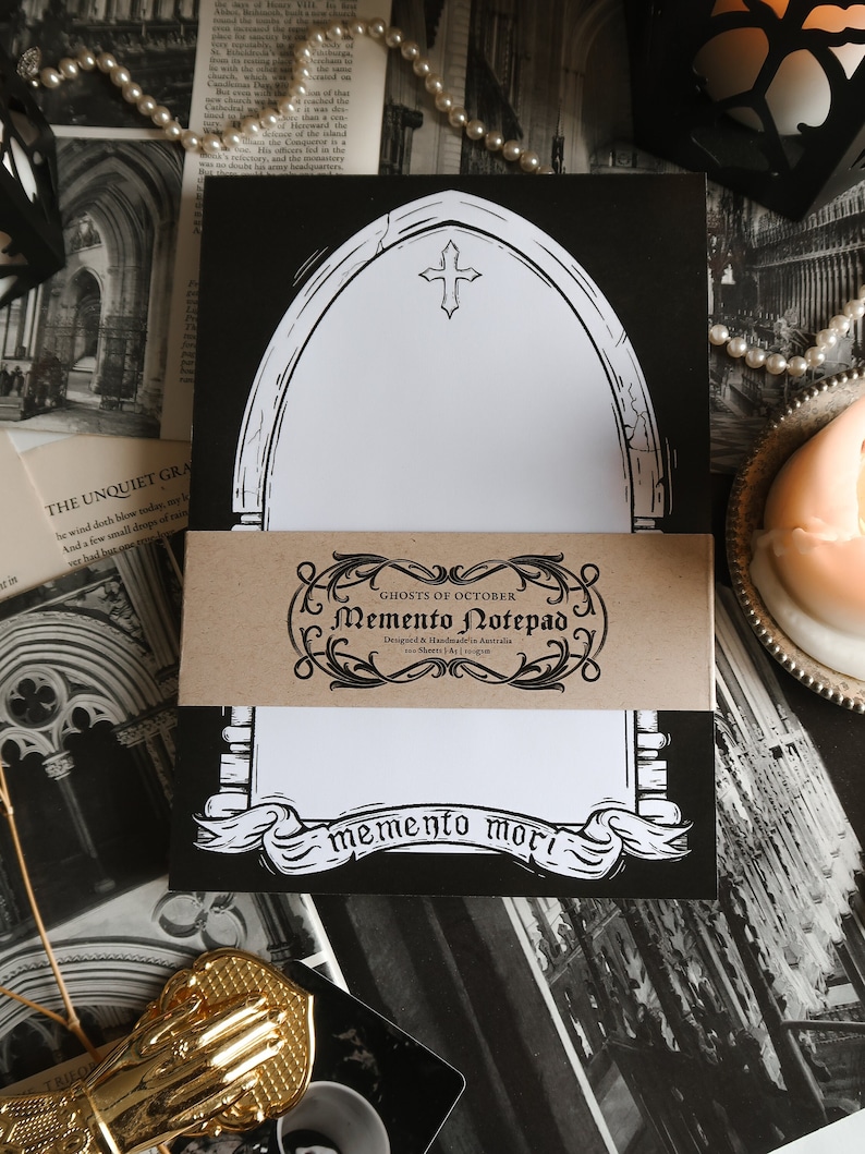 Memento Notepad - BLACK | Gothic Stationery | Gothic Architecture ...