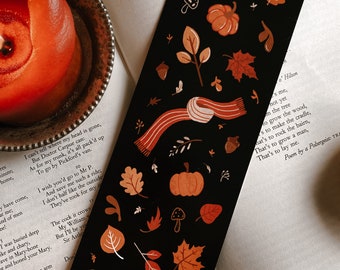 Marcapáginas de Autumnology / Otoño / Libros / Hojas / Octubre / Otoño / Dark Academia / Gótico / Halloween / Escalofriante / Cottagecore