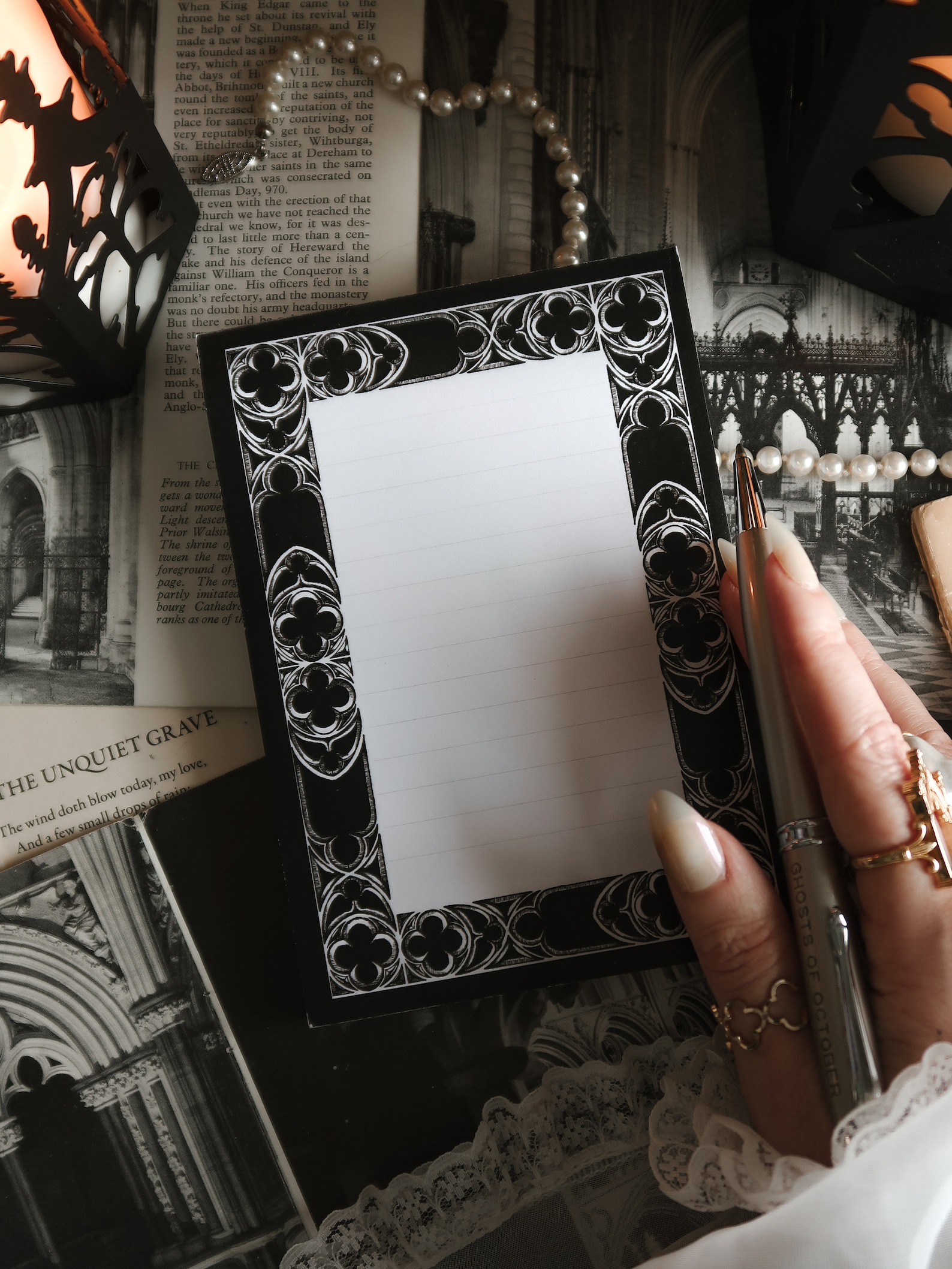 Basilica Notepad - BLACK | Gothic Stationery | Gothic Architecture ...