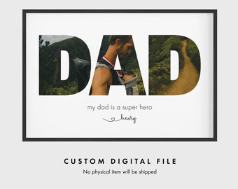 DAD Photo Collage, Gift for Dad, Fathers Day Gift, Picture Collage, Birthday Gifts for Him, Personalised Gift, Printable Digital File