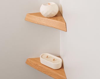 Étagère murale d'angle : petite étagère flottante en bois pour la cuisine ou le salon