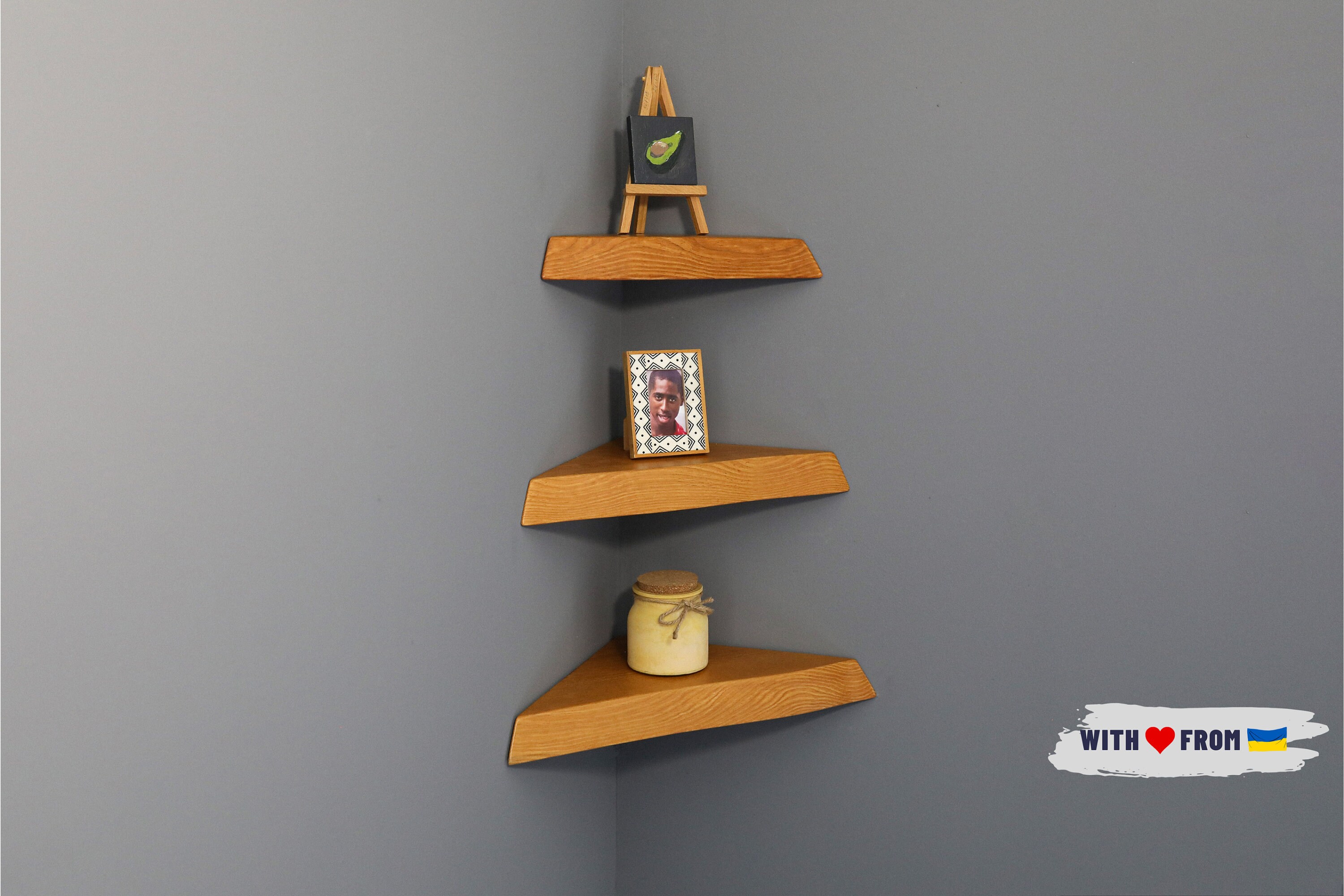 Rustic Live Edge Corner Floating Shelves With Fixings Free Etsy