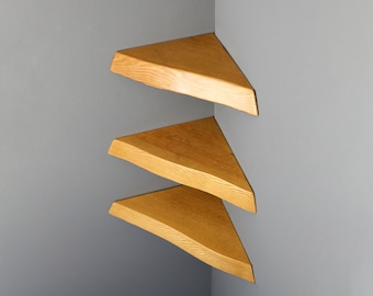Live Edge Corner Shelves: Rustic Wooden Wall Hanging