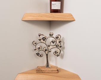 Houten hoekplank met Live Edge: rustiek indiedecor