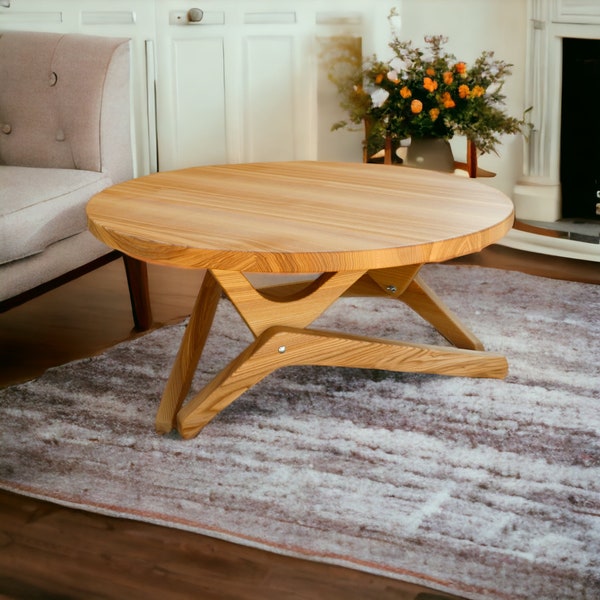 Salontafels Hoogte aanpassen Tafel Essenhout Heftafel Indie Room Decor Housewarming Cadeau Transformatietafel Eenvoudige zijtransformatie Houten tafel