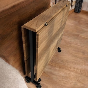 Holz Klapptisch, handgemachte Esstisch Rolltisch, Klapp Esstisch für Küche, rechteckiger Tisch rustikal, Holz Esstisch modern