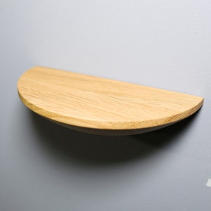 Half Round Natural Oak Wall Floating Shelves with Fixings | Free Shipping