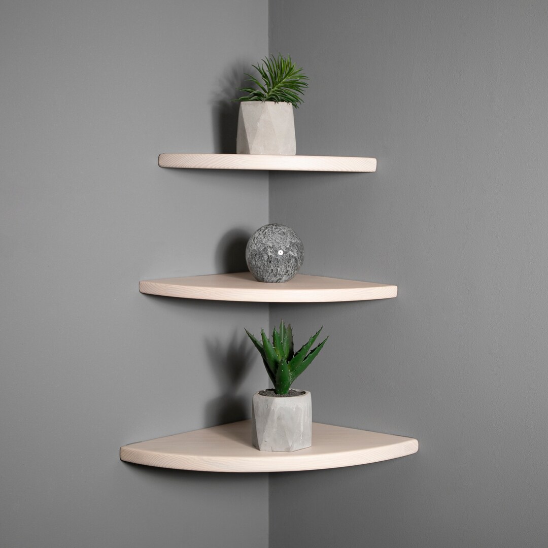 Floating Shelves Half Round Shelf Pine Wood Shelves Rustic Corner Wall