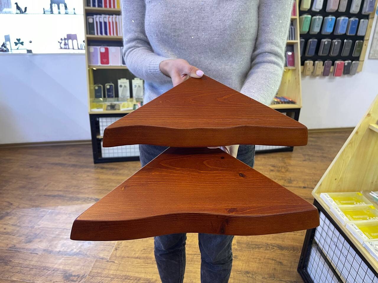 Rustic Live Edge Corner Floating Shelves With Fixings Free Etsy