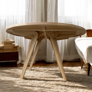 Transformer Lift Top Oval Table - Adjust Height Tables, Breakfast Apartment Table, Oval Wood 2 in 1 Table - Coffee to Dining Tables