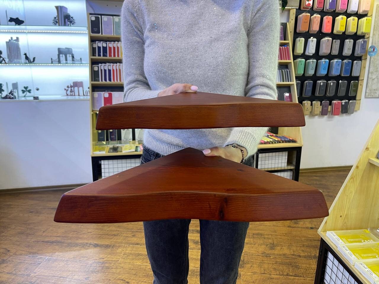 Rustic Live Edge Corner Floating Shelves With Fixings Free Etsy