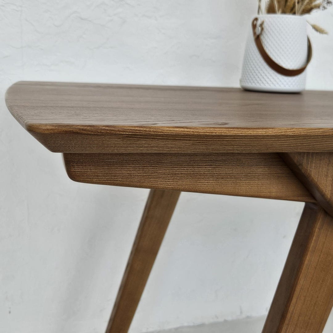 Minimalist Table Wooden - Modern Ash Wood Table, Sustainable Eco Wood ...