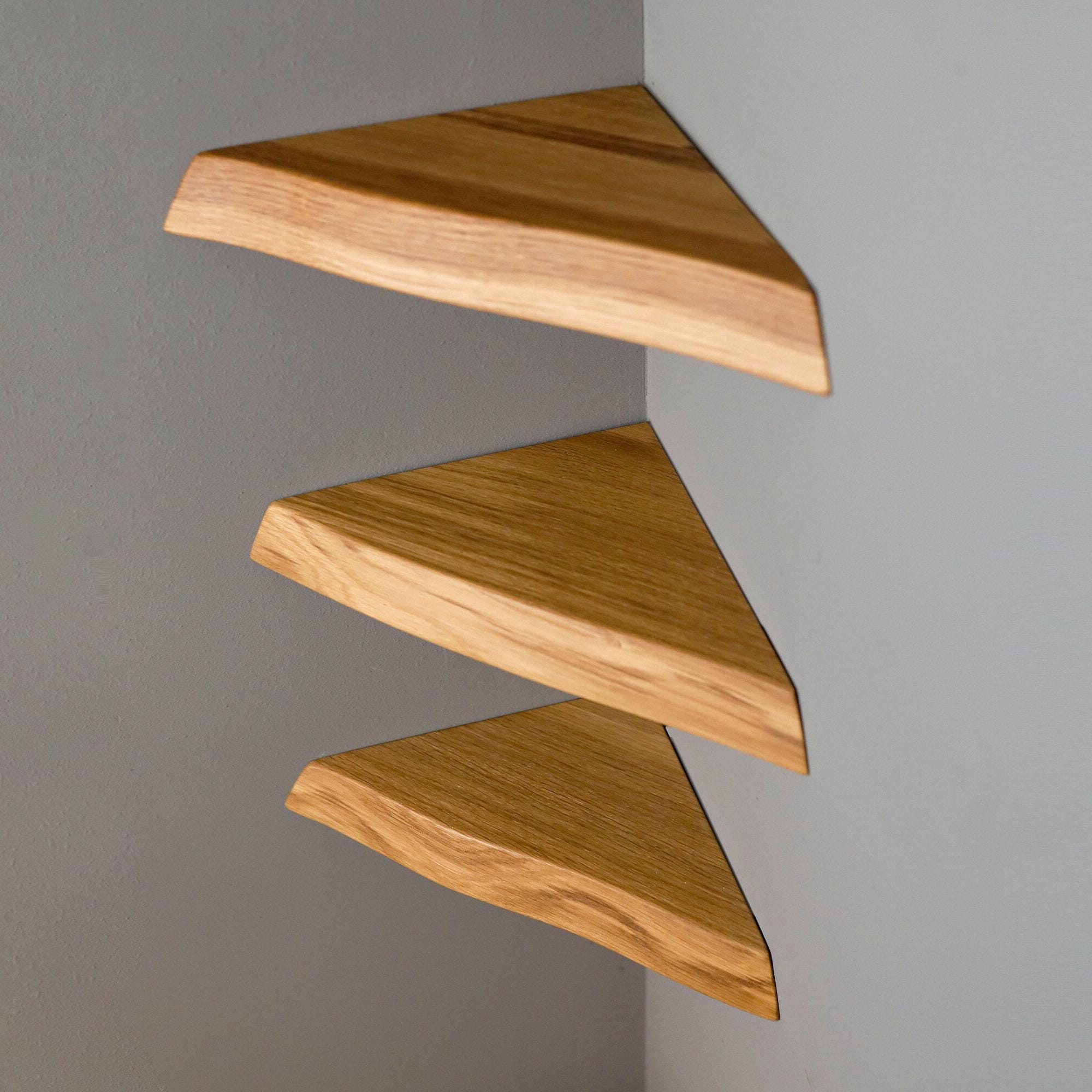 Corner Shelf Handmade Oak Floating Corner Shelves for Wall Solid Wood