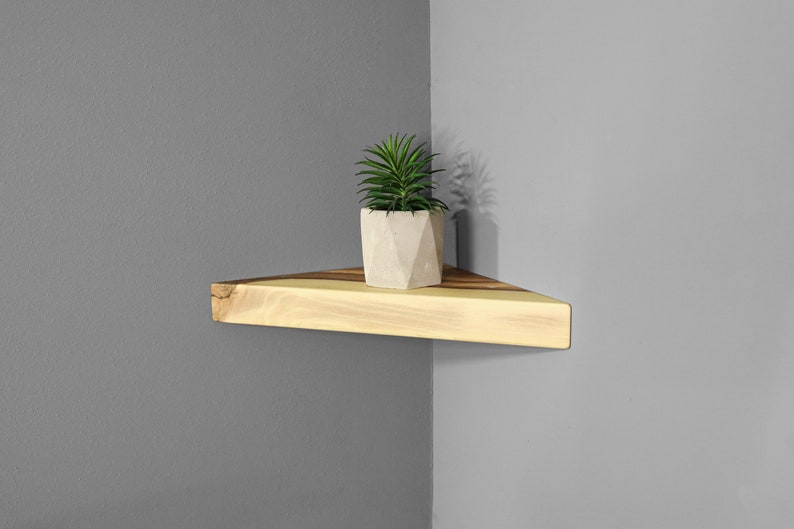 Corner Shelves Walnut Wood Corner Shelf Housewarming Gift Etsy
