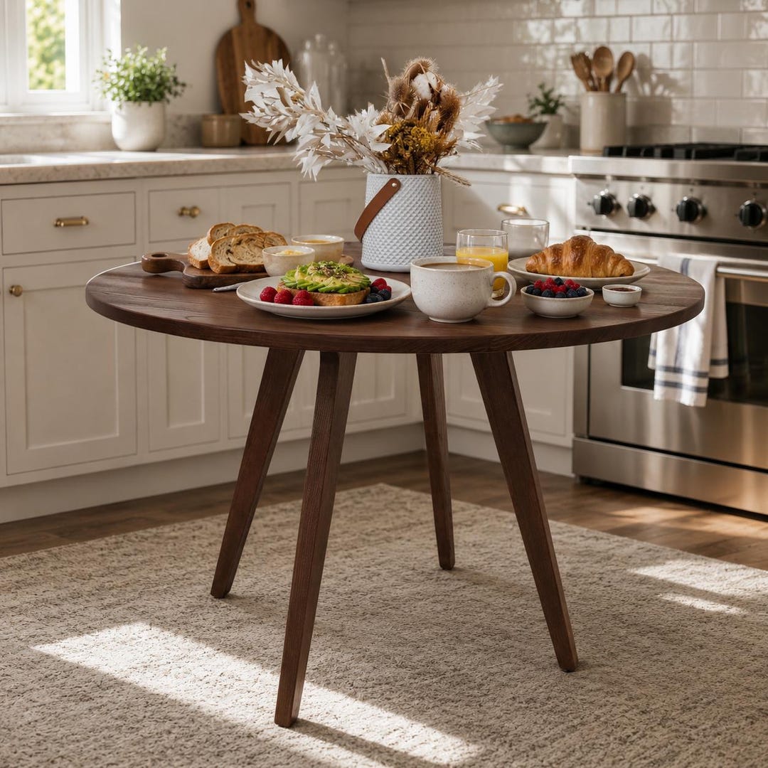 Oak Dining Table : Handmade Solid Wood Round Table - Etsy