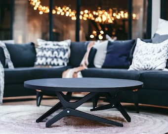 Ash Wood Lift Top Coffee Table: Scandinavian Adjustable Round Table