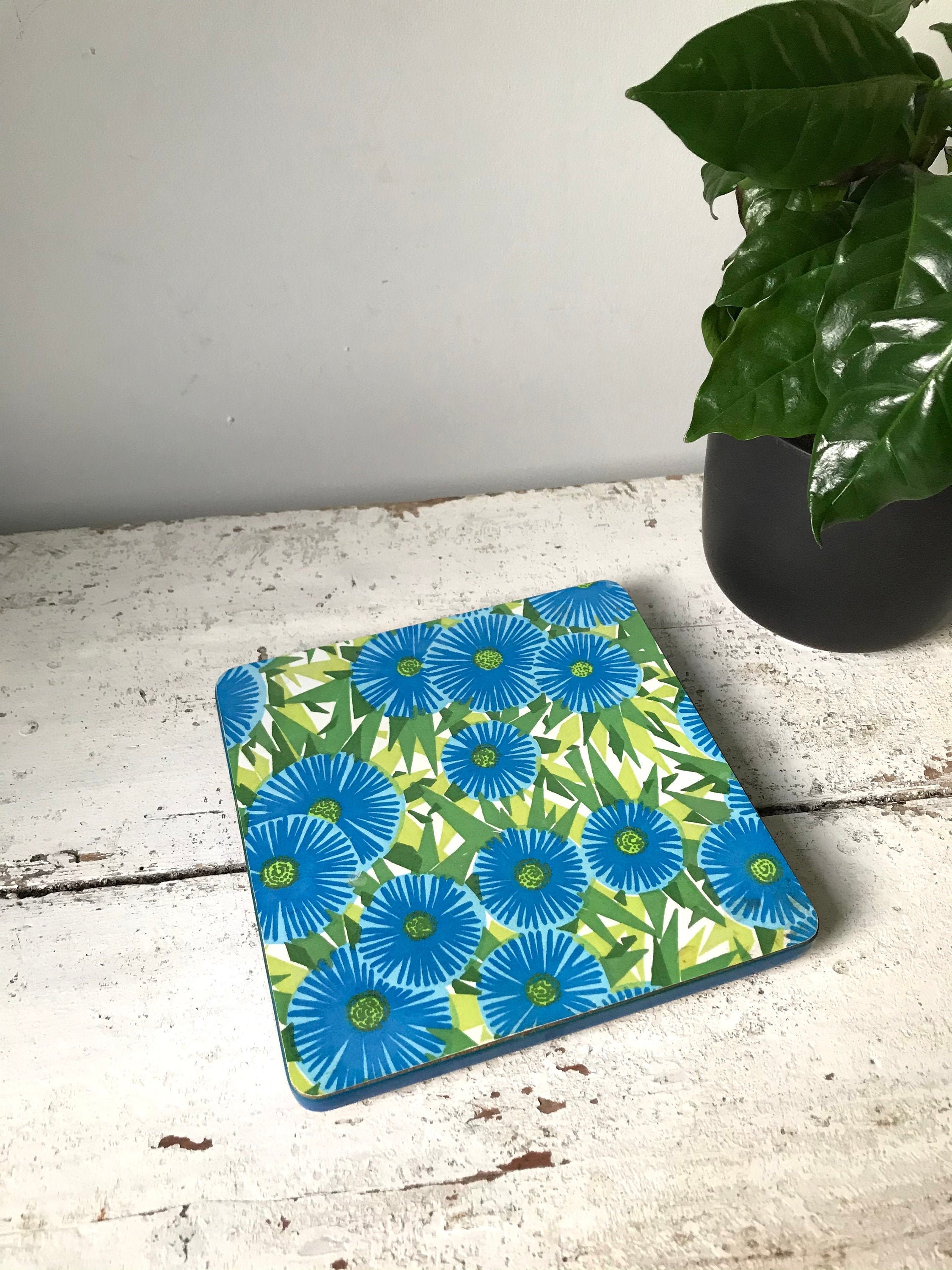 Trivet Carré Floral Vintage/Années 1970