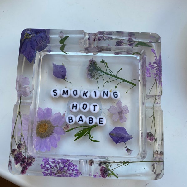 Design your own ashtray/jewellery dish, pressed flowers and metallic leaf, personalise