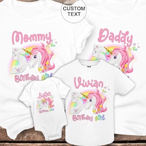 Birthday Girl Unicorn Shirt Family Unicorn Birthday Family Shirt Unicorn Shirt 1st Birthday T Shirt Matching First 1st 2nd 3rd Party Outfit