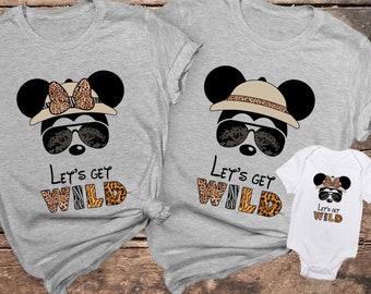Lets Get Wild, Disney shirt, Animal Kingdom Theme Park family shirts 2025, Family Safari trip shirt, 2025 Safari adventure, Mickey Minnie
