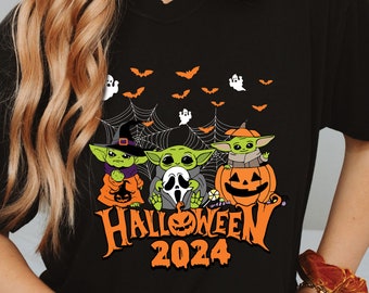 2026 Baby Yoda Hug Pumpkin Halloween Shirt, STAR WARS The Mandalorian Baby Yoda Halloween tee, MNSSHP Gifts, Halloween Matching Shirt