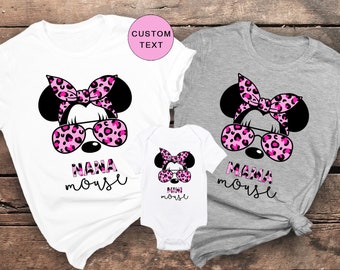 Mama mouse Mini mouse shirt, Mom Daughter Matching Disney Shirts Disney world Minnie Mouse Leopard Print Bow Disney trip shirts