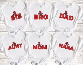 Custom Name Spiderman Birthday Shirt: Matching Family Superhero Tee