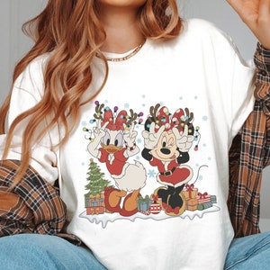 Vintage Minnie And Daisy Christmas Shirt,Disney Ears Christmas Shirt,Disney Christmas Shirt,Disney Trip Shirt,Disney Family Christmas Shirt