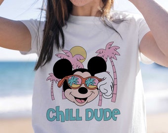 Vintage Mickey Mouse Summer Shirt: Chill Dude Disneyworld Tee