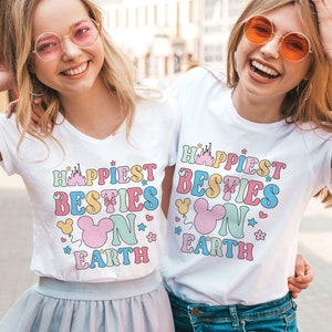 Happiest Besties On Earth Shirt, Disney Besties top, Disney Shirt, Walt Disney Shirts, Mickey Shirts, Minnie Shirt, Disney World Tee