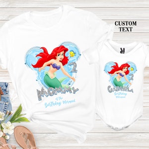 Little Mermaid 1st Birthday Shirt Mermaid Birthday Shirts Family Baby Girl Mermaid Outfit Family Party Mermaid Birthday Outfit 2nd 3rd 4th