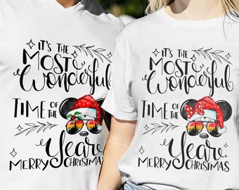 Christmas Couple Shirts 2026, Mickey and Minnie Christmas, It's the Most Wonderful Time of the Year, Custom Family Disney Christmas Shirts