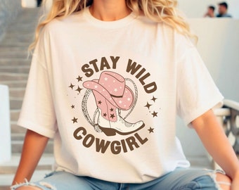 Western Stay Wild Cowgirl Shirt, Cowgirl Boots Shirt, Country Concert Tee, Western Graphic Tee for Women, Graphic Tee, Cute Country Shirts