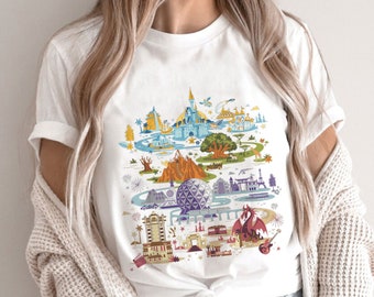 Disney Parks Shirt, Four Parks Disney World Shirt, Disney Castle Shirt, Magic Kingdom Shirt, 4 Parks Shirt, Colorful Disney Shirt, Epcot Tee