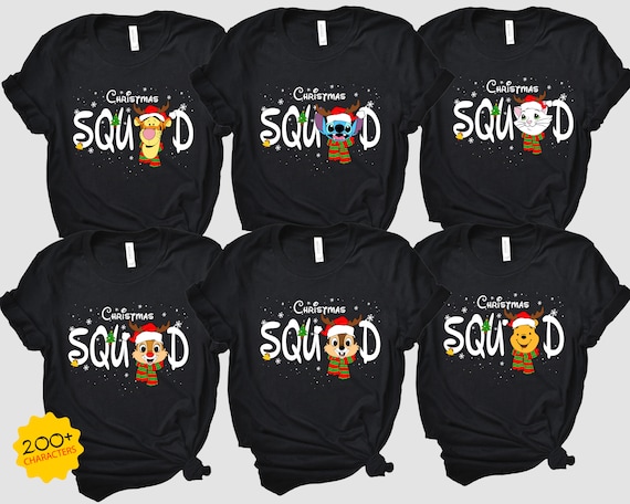 2026 Christmas Squad shirts, Disney Family Christmas Shirts , Mickey's Very Merry Christmas Party,  Custom Disney Characters Christmas tees