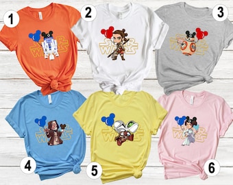 Star Wars Shirts With Charachters, Family Star Wars Tee Shirts, Disney Star Wars Matching Family Shirts, Starwars shirts, Star Wars Party