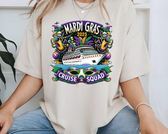 Custom Mardi Gras Cruise Squad Shirt 2026, Matching Family Vacation Tees