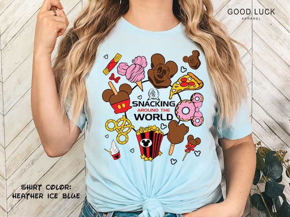 Snacking Around the World Epcot Disney World Shirt Eating Around the World  Mickey and Minnie Epcot Shirt Epcot Family Shirts 2023 Disney Tee 