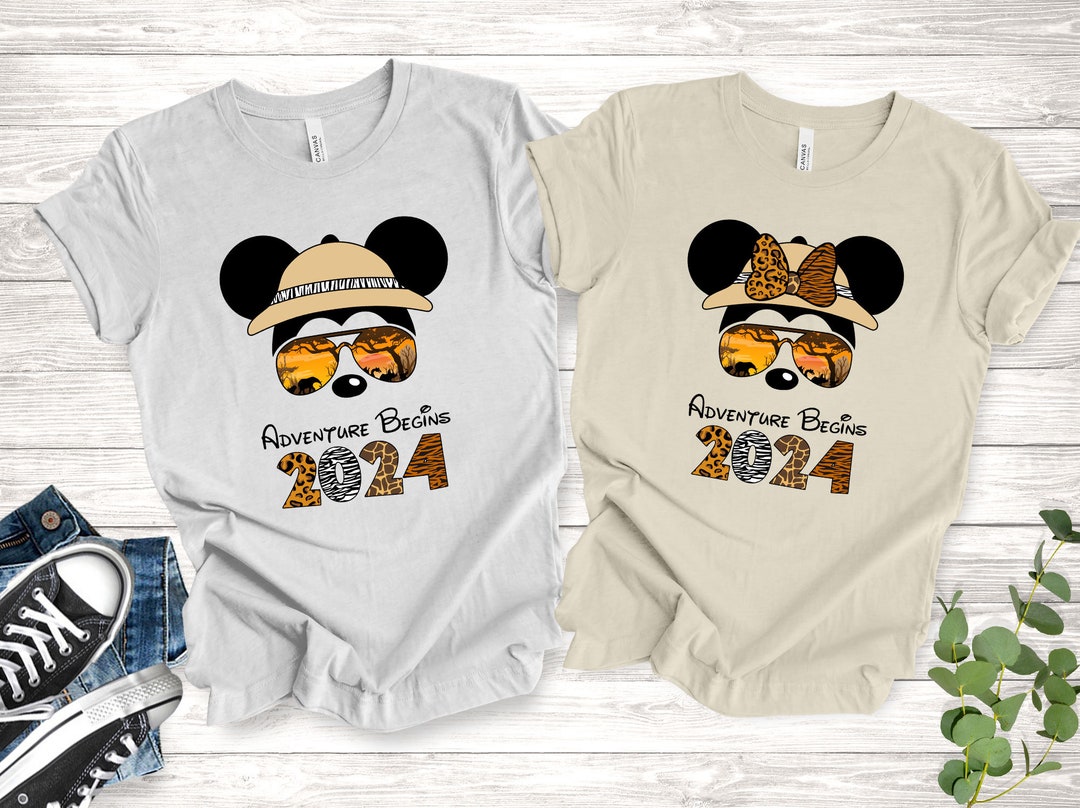 Animal Kingdom Theme Park Family Shirts, Disney Adventure 2024, Mickey and  Minnie Family Safari Trip Shirt 2024