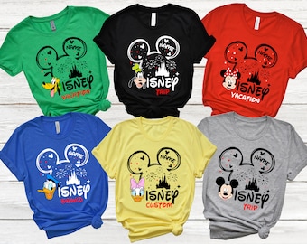 All Characters Disney Family Shirts 2026, Family Disney Squad Shirts, Disney World Vacation Trip, Disneyland Matching, Mickey Mouse Group