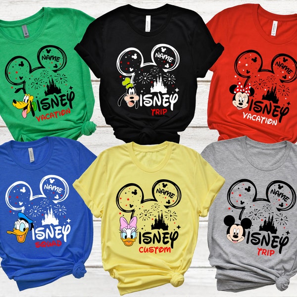 Disney Family Shirts 2026 All Characters, Family Disney Squad Shirts, Disney World Vacation Trip, Disneyland Matching, Mickey Mouse Group