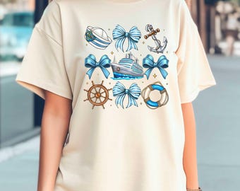 Cruise Bow Shirt, Comfort Colors® Women Cruise Tee, Girls Cruise Tshirt, Cruise Lovers Shirt, Vacation Cruise Trip Shirt, Girls Vacation